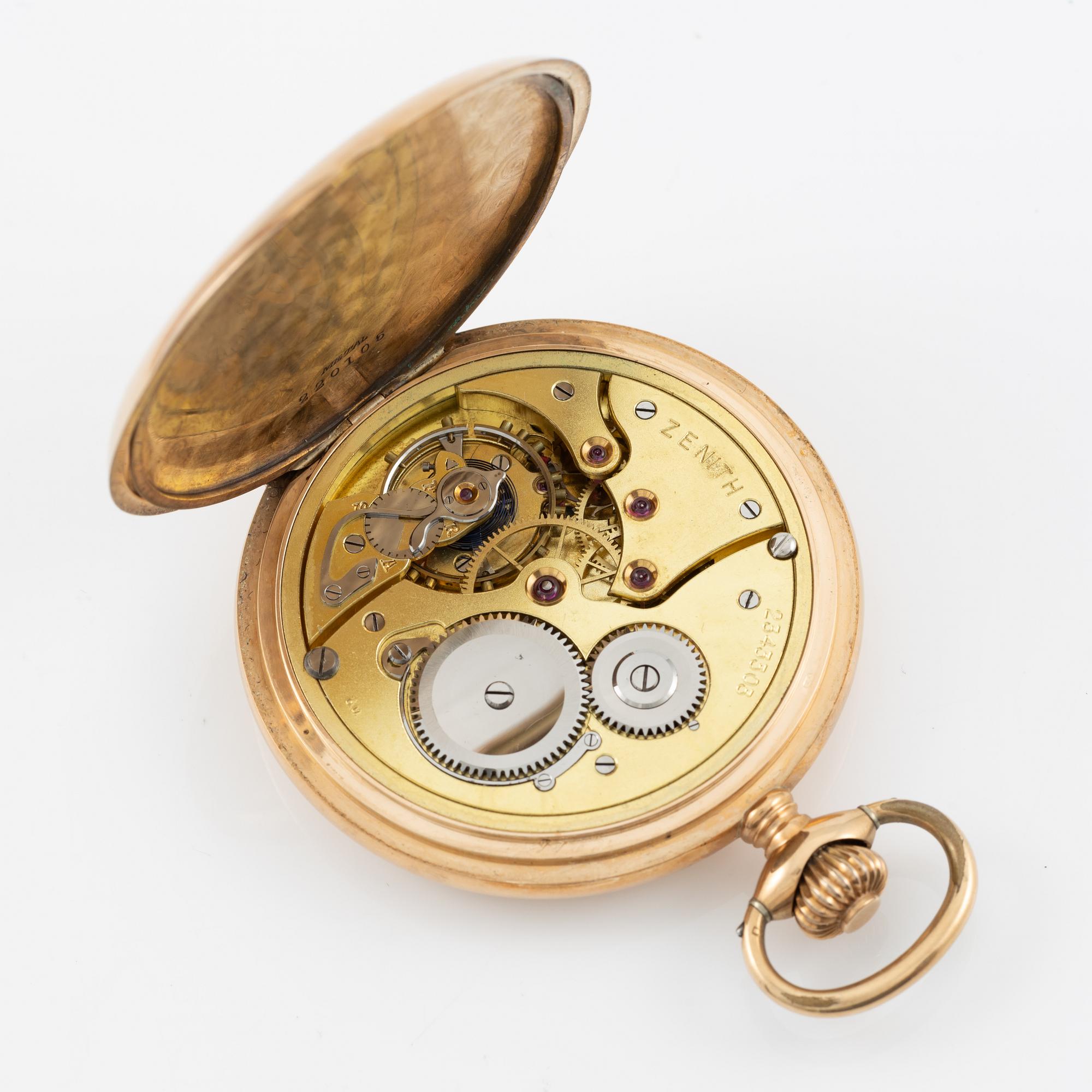 Zenith, pocket watch, hunter, 51 mm.