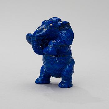 AN ELEPHANT, Alexei Kuzmich Denisov-Uralsky (1863-1926), Russian, early 20th century, lapis lazuli.