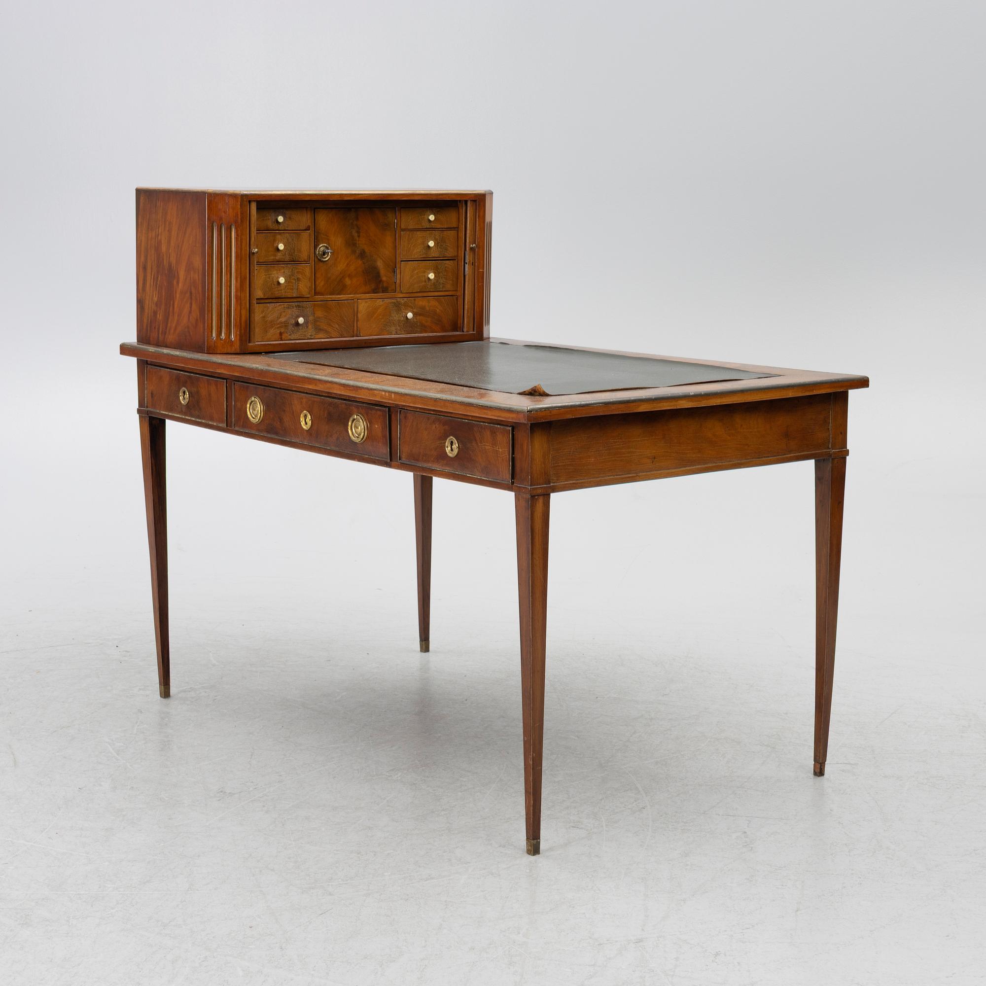 Desk with a superstructure, late Gustavian, circa 1800.