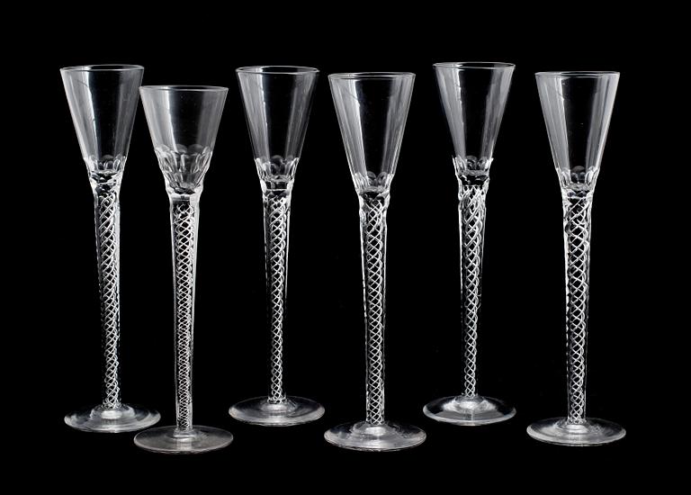 GLAS PÅ FOT, 6 st, 1800-/1900-tal.