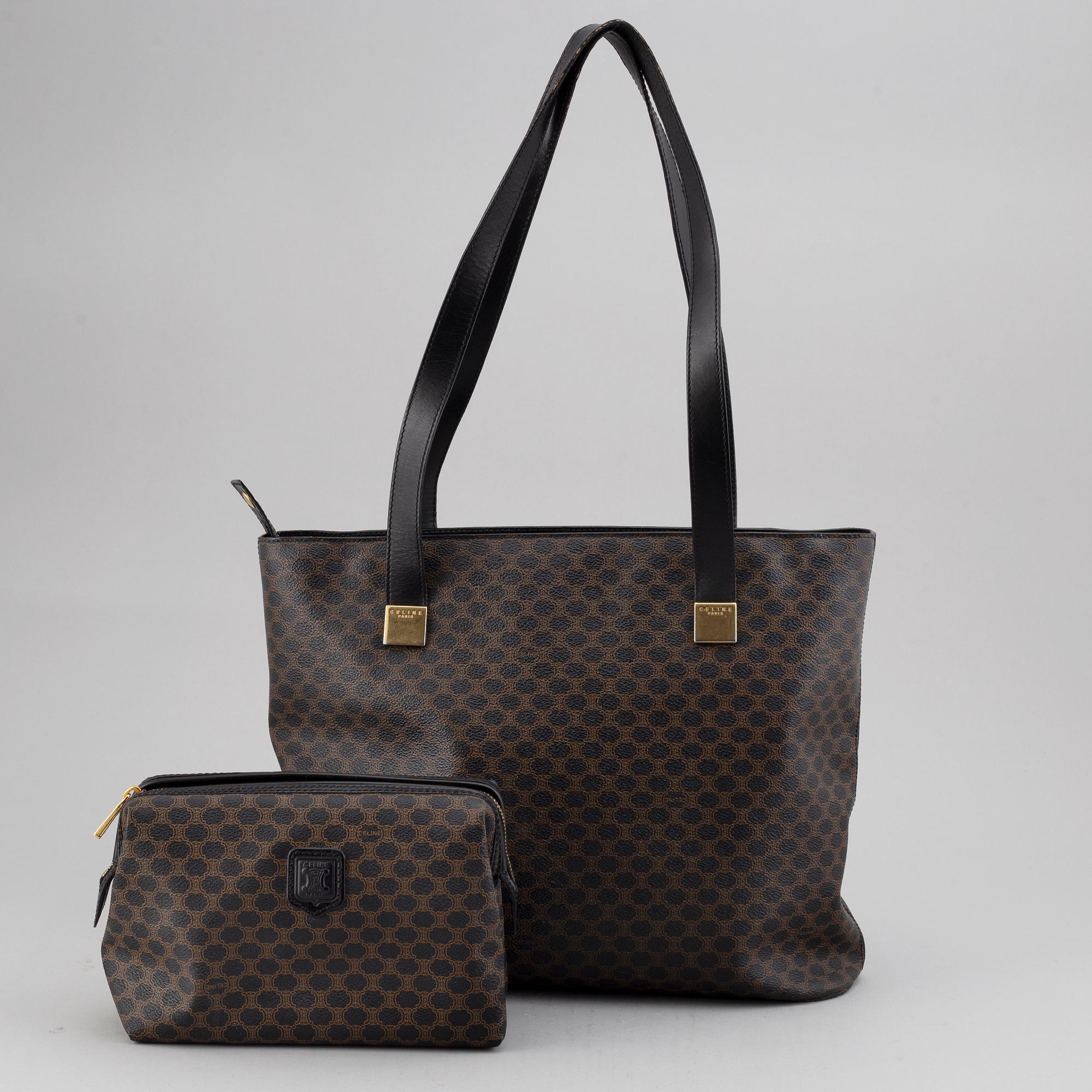 CÉLINE, a Macadam canvas bag and toilet bag.