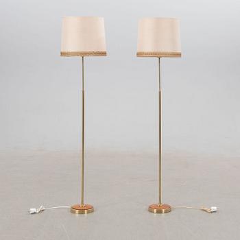 Floor lamps, a pair, mid-20th century.