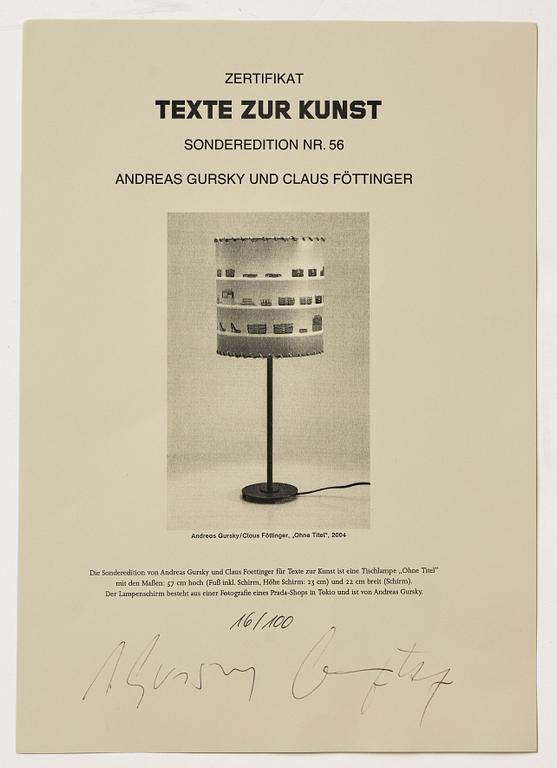 Andreas Gursky & Claus Föttinger, Utan titel.