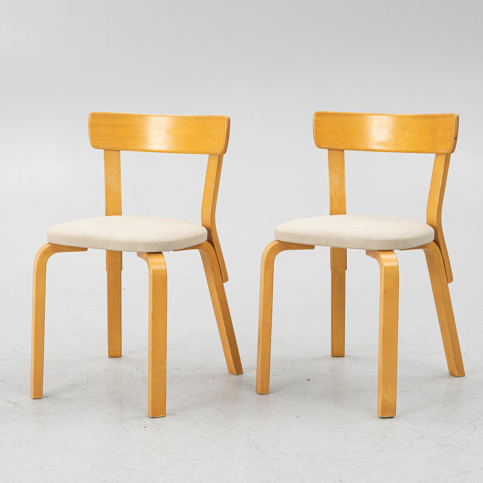 Alvar Aalto, chairs, a pair, model 69, Artek.