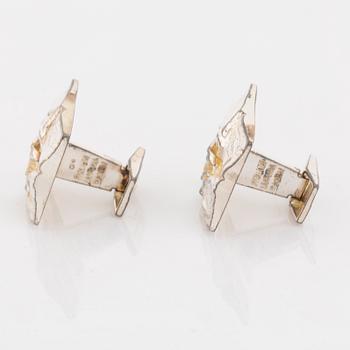 Björn Weckström, silver cufflinks, Lapponia 1974.