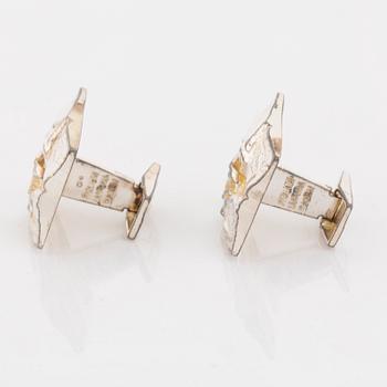 Björn Weckström, silver cufflinks, Lapponia 1974.