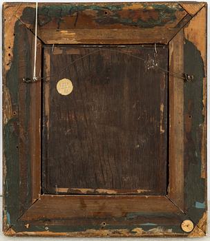 Jan Baptist Lambrechts, attributed to, Interior with a woman working in the kitchen and a man drinking wine.