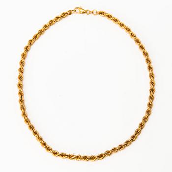 A 14K gold necklace.