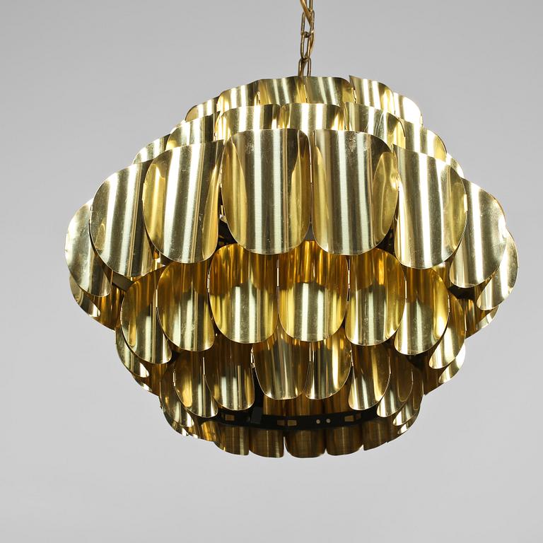 TAKLAMPA, troligen Werner Schou, Coronell elektro, Danmark, 1900-talets andra hälft, höjd ca 31 cm.