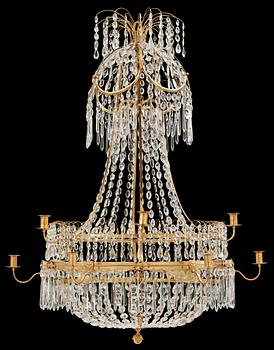 732. A late Gustavian circa 1800 twelve-light chandelier.
