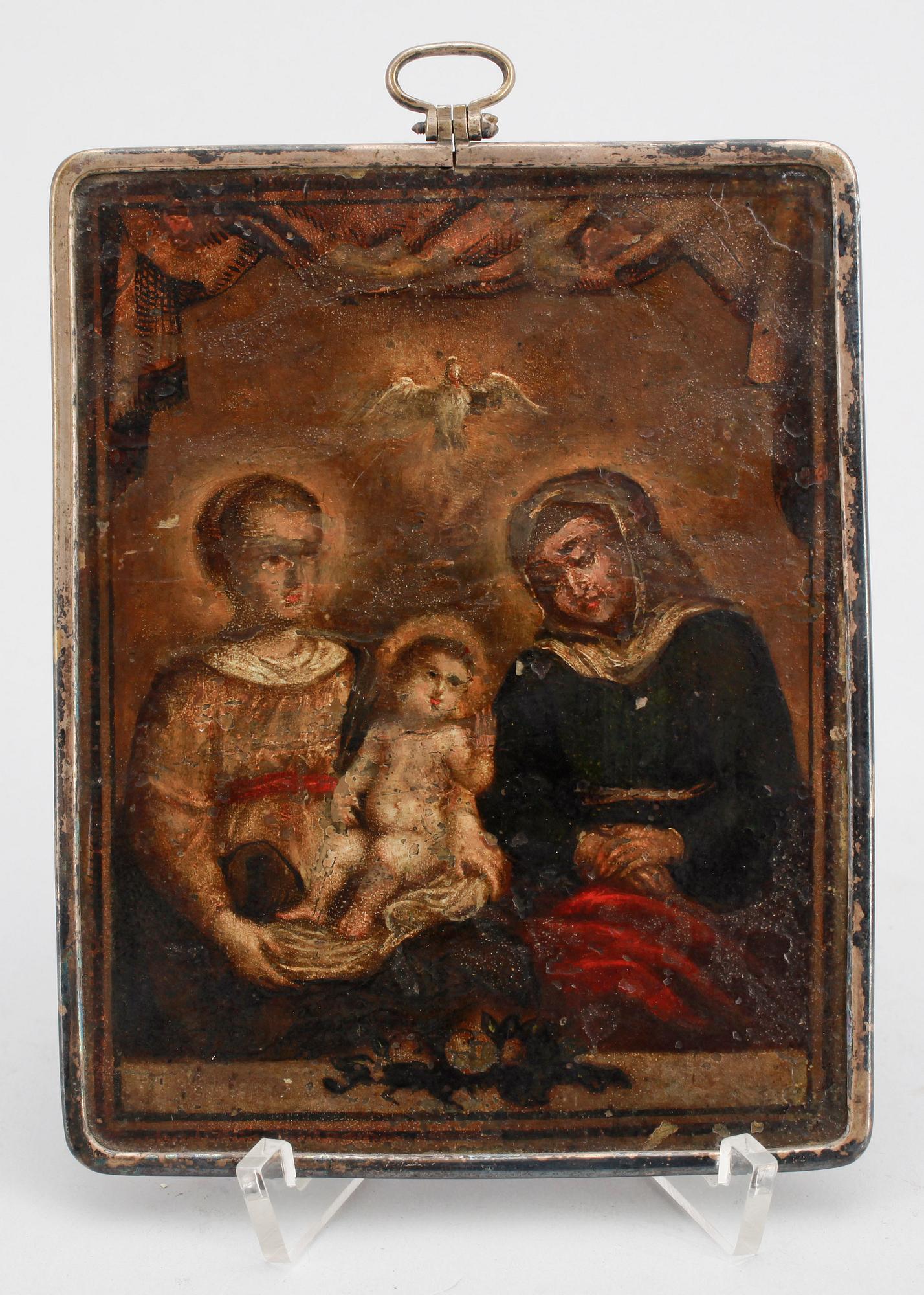 IKON, olja på metall, troligen 1700-tal.