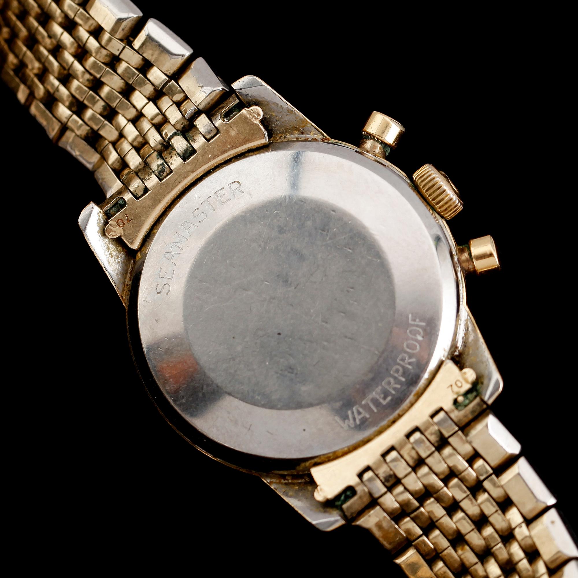 ARMBANDSUR, Omega, Seamaster, Tachymetre, guld/stål, 1960-tal.