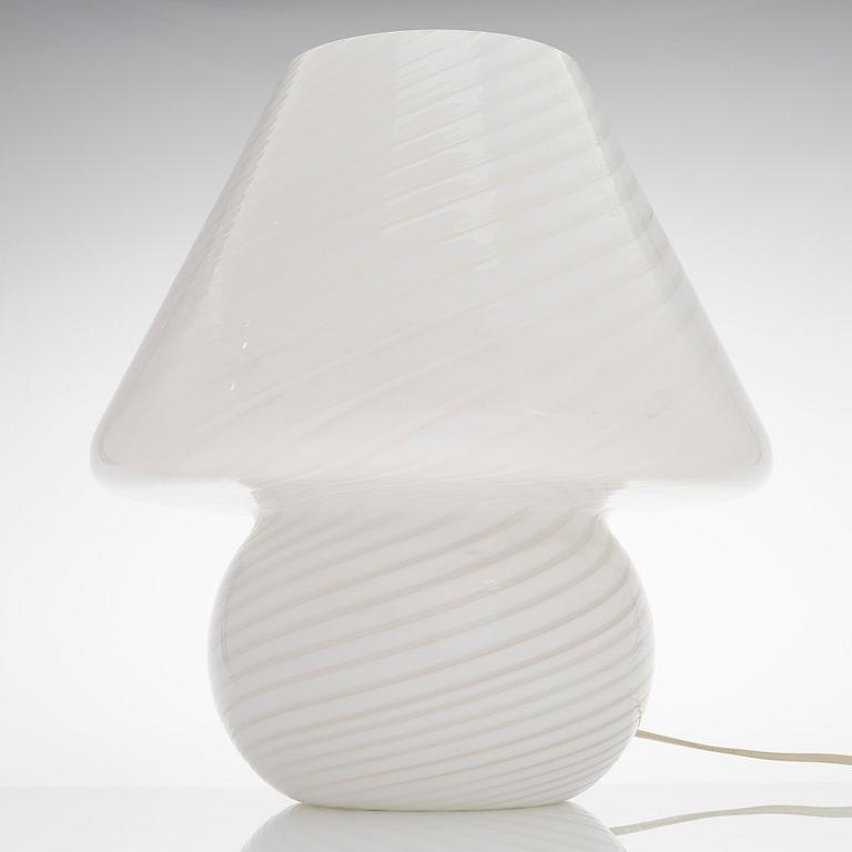 A 1980s Murano 'Mushroom' glass table light, retailer Stockmann.