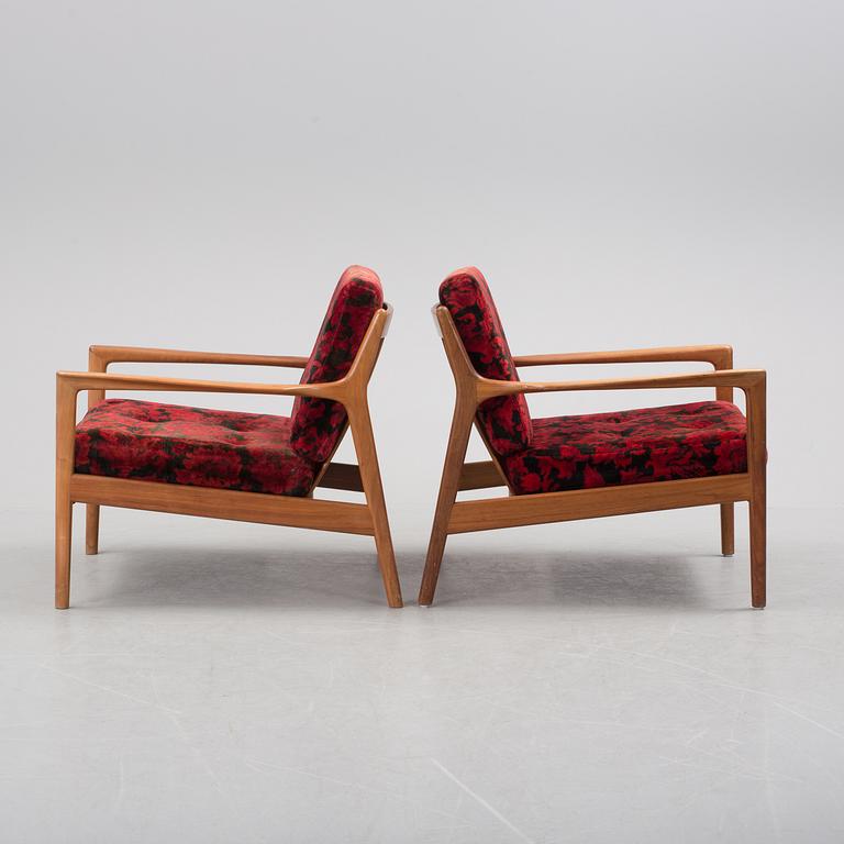 FOLKE OHLSSON, a pair of teak "USA 75" easy chair, DUX, 1960s.