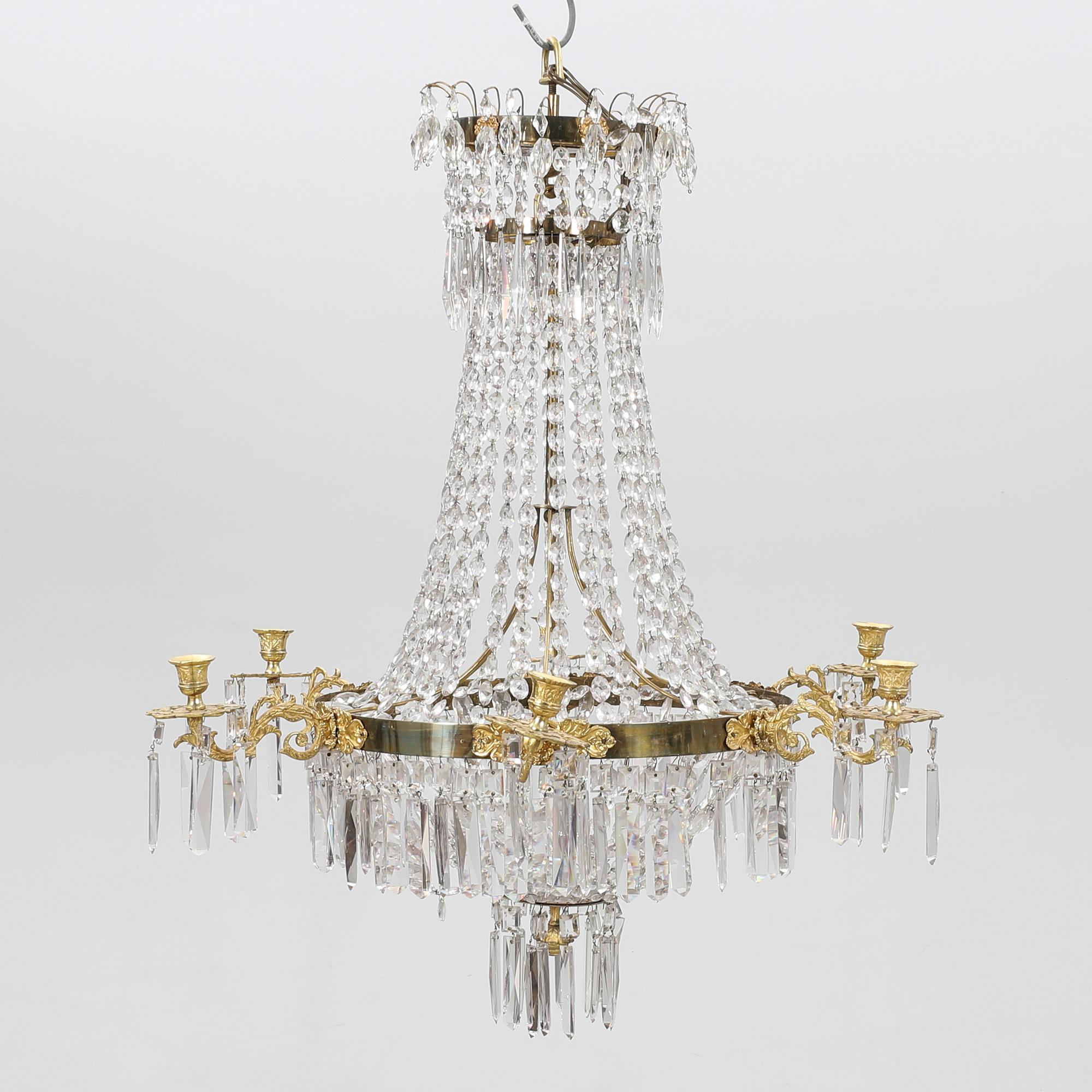 Late Empire chandelier, late 19th century.
