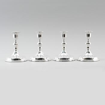 LJUSSTAKAR, 4 st, silver, Norge, 1900-talets andra hälft.