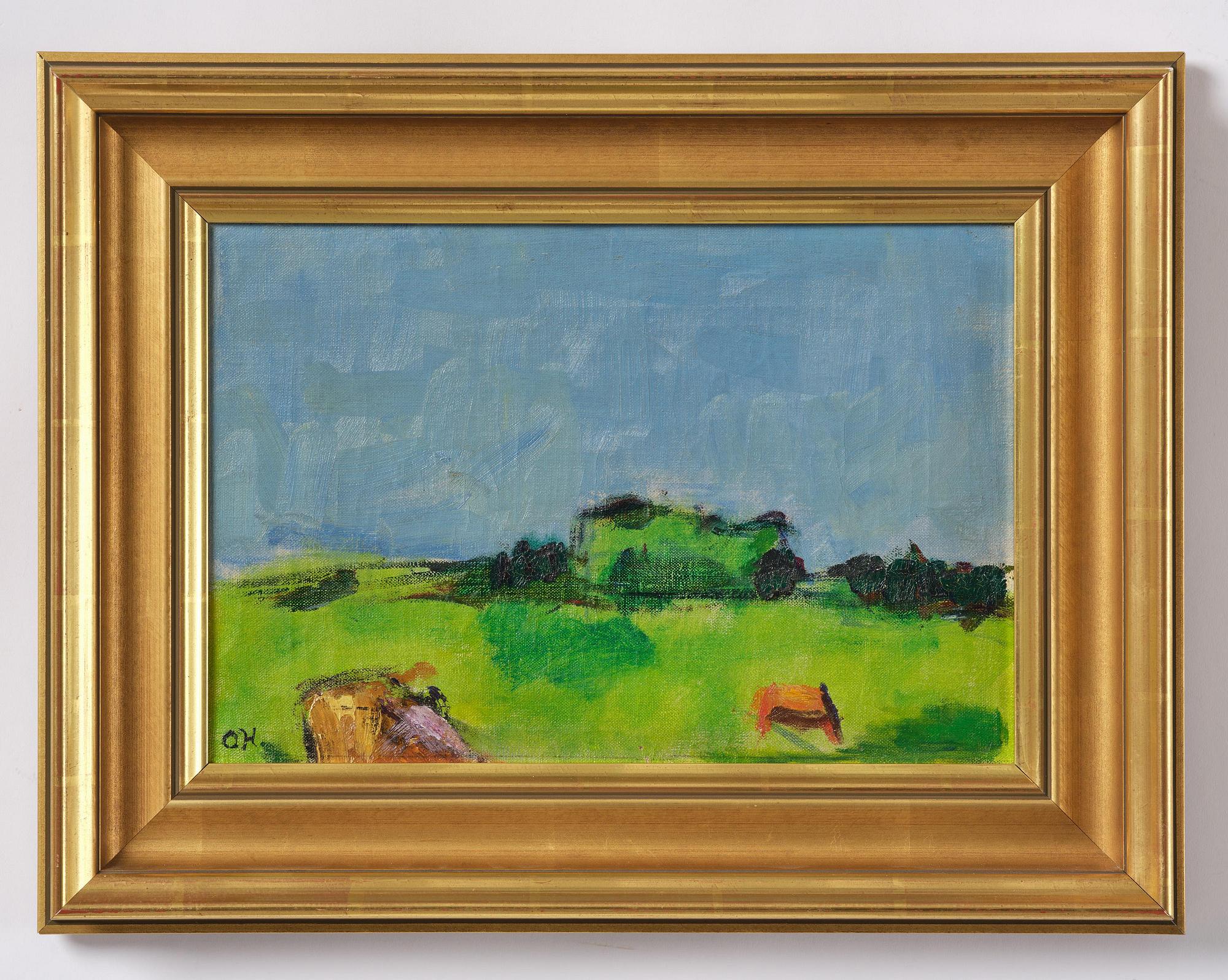 Oluf Høst, Summer landscape with horses, Bornholm.