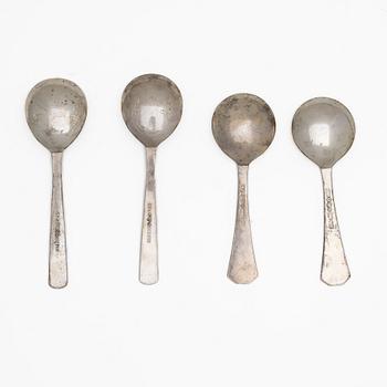 Guldsmed S Petersson i Söderhamn Ab, skedar, 2+2 st, sterlingsilver, Bollnäs 1989.