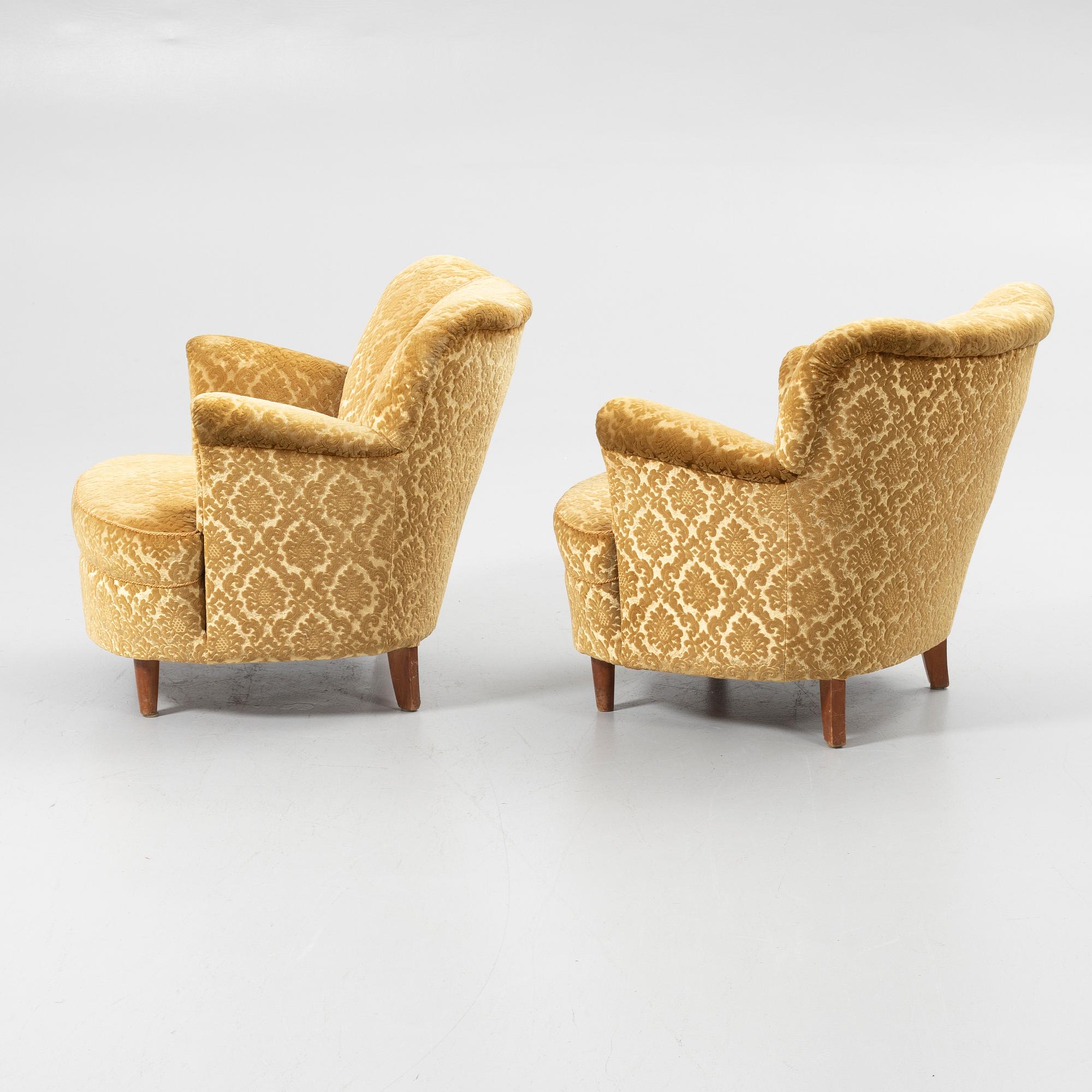 Armchairs, a pair, Swedish Modern, 1940s.