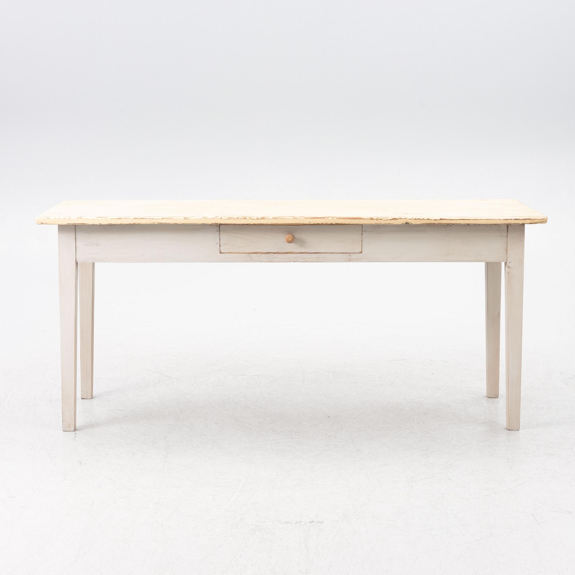 Table, with a drawer.