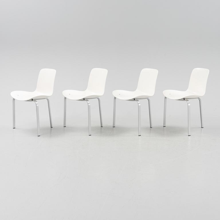 A set of four model PK8 chairs by  Poul Kjaerholm for Fritz Hansen, designed 1978.