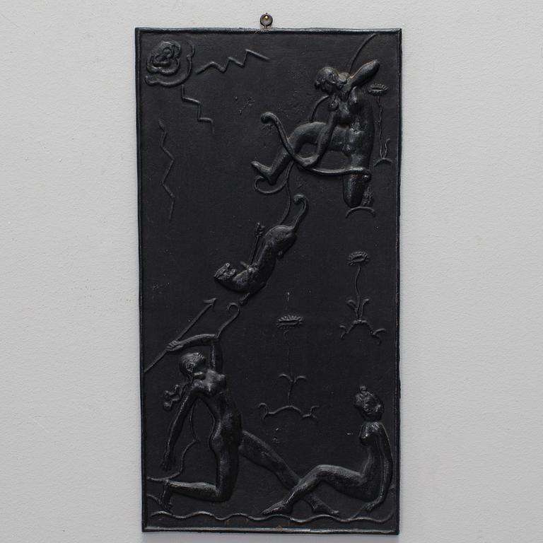 A 1920´/1930´s cast iron wall plaque by Olof Hult, Näfveqvarn.