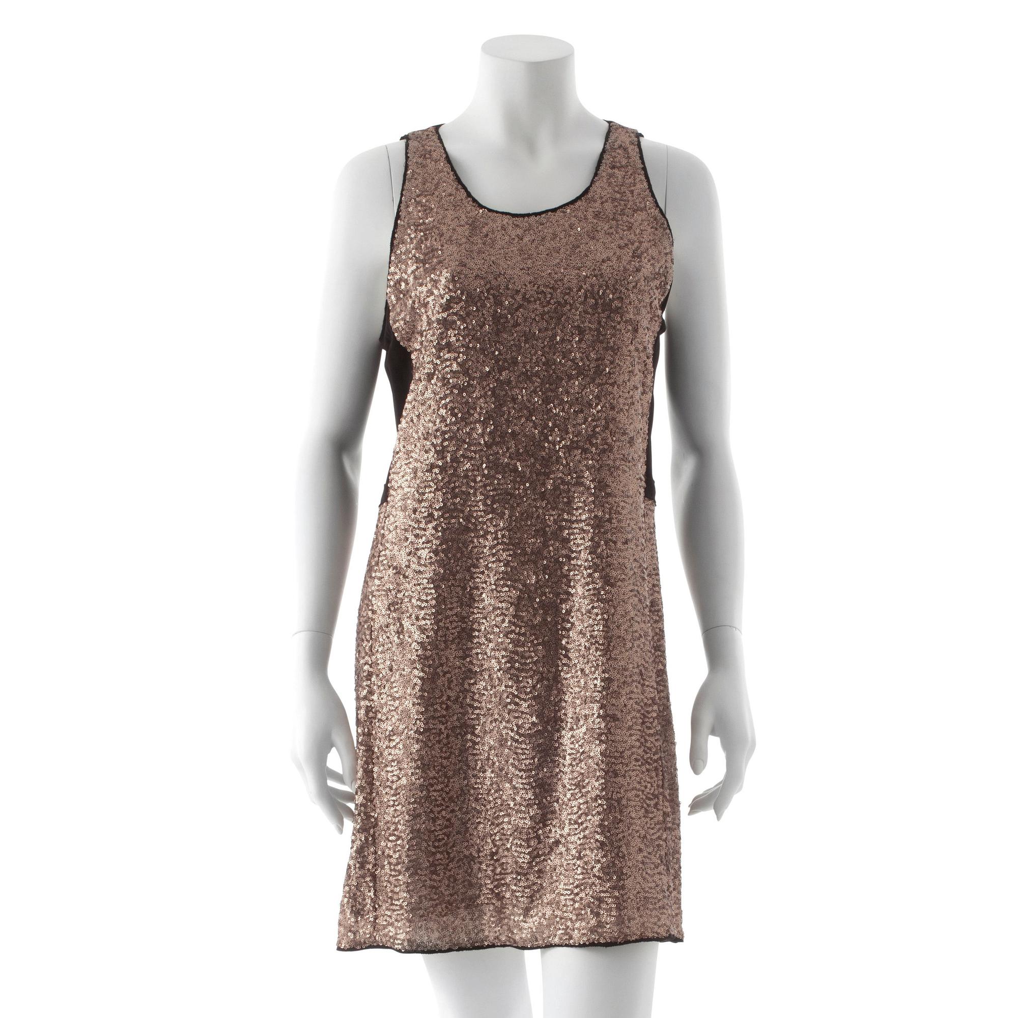 SAND red carpet, a sequin embellished dress.