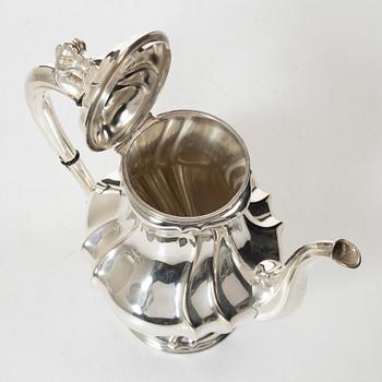 Kaffe- och teservis, 4 delar, silver, rokokostil, Otto Wolter, Schwäbisch Gmünd, Tyskland, 1900-tal.