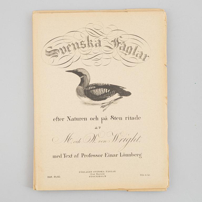 Bröderna von Wright, planschverk samt bok, "Svenska Fåglar", Ivar Baarsens förlag, Stockholm 1924-27.