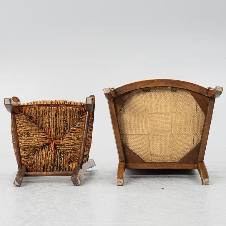 Children's chairs, two pieces, circa 1900.