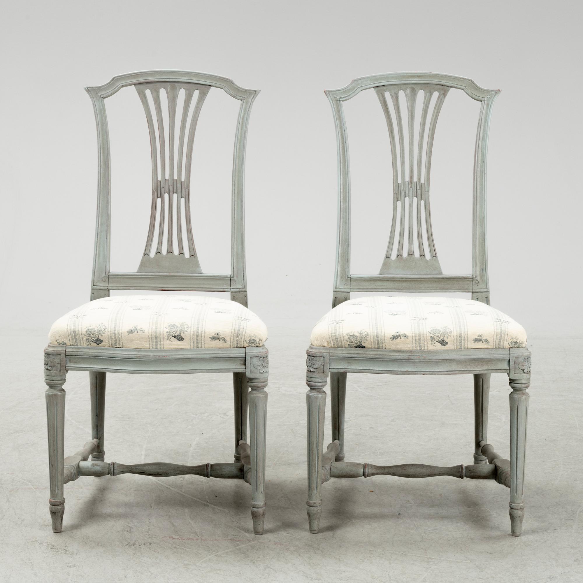 Stolar, 12 st, gustaviansk stil, 1900-tal.