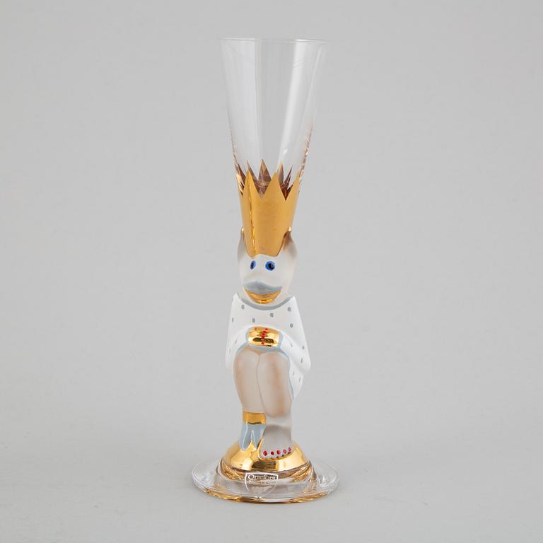 Gunnar Cyrén, five 'nobel' devils glasses/Minnes glasses, Orrefors.