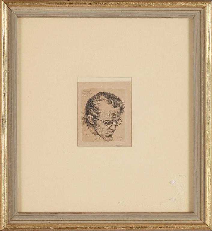 FOLKE GULLBY, 2 st, etsningar, signerade.