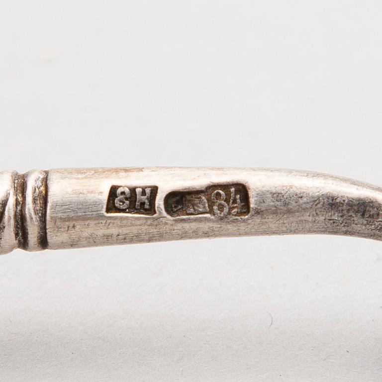 SALTKAR OCH SKED, silver och emalj, Moskva 1898-1917.
