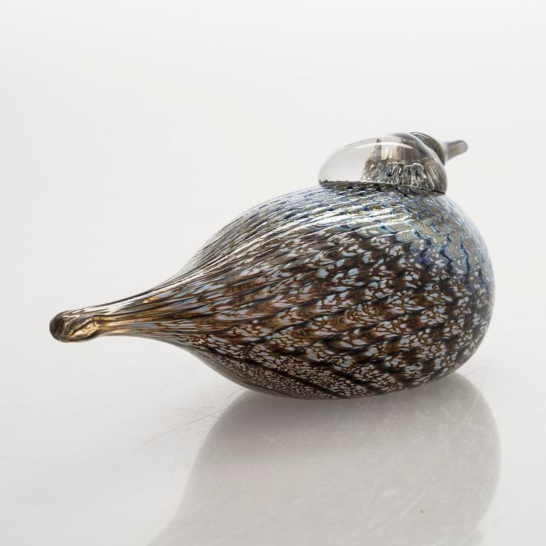 Oiva Toikka, glasfågel, "Spotted Crake", signerad O. Toikka Nuutajärvi.