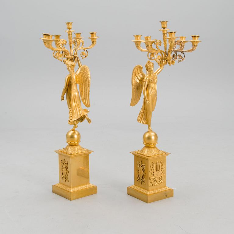 A PAIR OF RUSSIAN CANDELABRAS, empire, early 19th century.