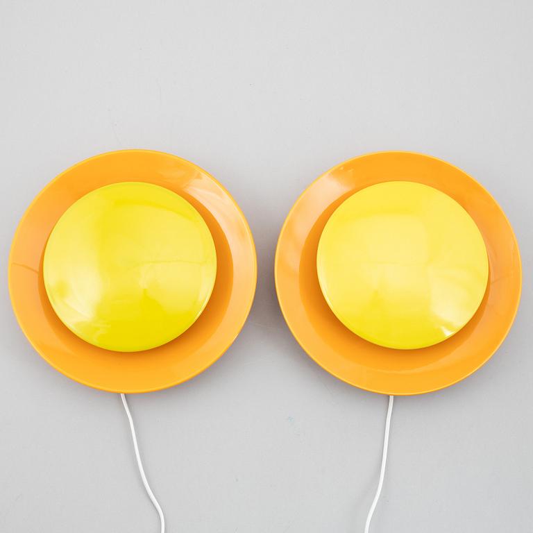 Olle Alberius, a pair of model "6762" wall lights, Rörstrand, Sweden, 1960's/70's.