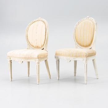 Stolar, ett par, Stockholmsarbeten, sent 1700-tal, Gustavianska.