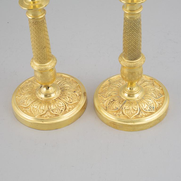 A pair of Empire candlesticks, first half of the 19th century.