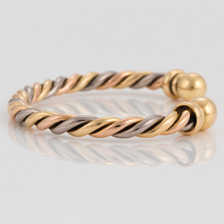 Gaudy armring 18K trefärgat guld.