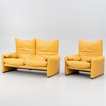 Vico Magistretti, soffa och fåtölj, "Maralunga", Cassina, Italien.