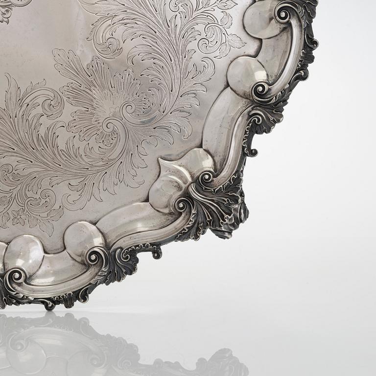Salver, sterlingsilver, Edward, Edward Jr, John and William Barnard, London 1842, märkt D.C. Rait Fecit.