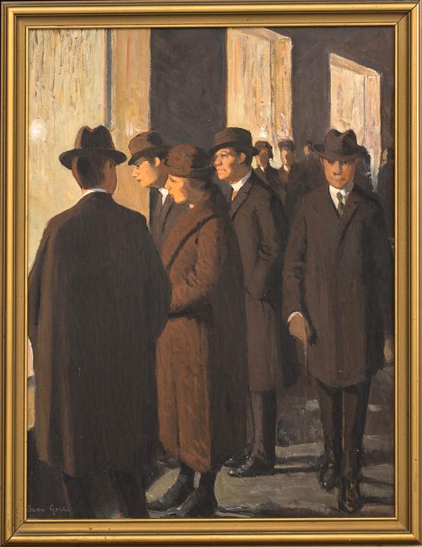 ARON GERLE, oil on panel signed.