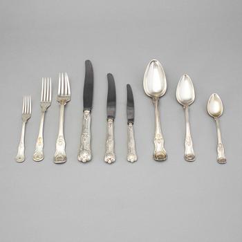 A Swedish 19th / 20th century set of 111 silver table cutlery, mark of Gustav Möllenborg and other makers, Stockholm.