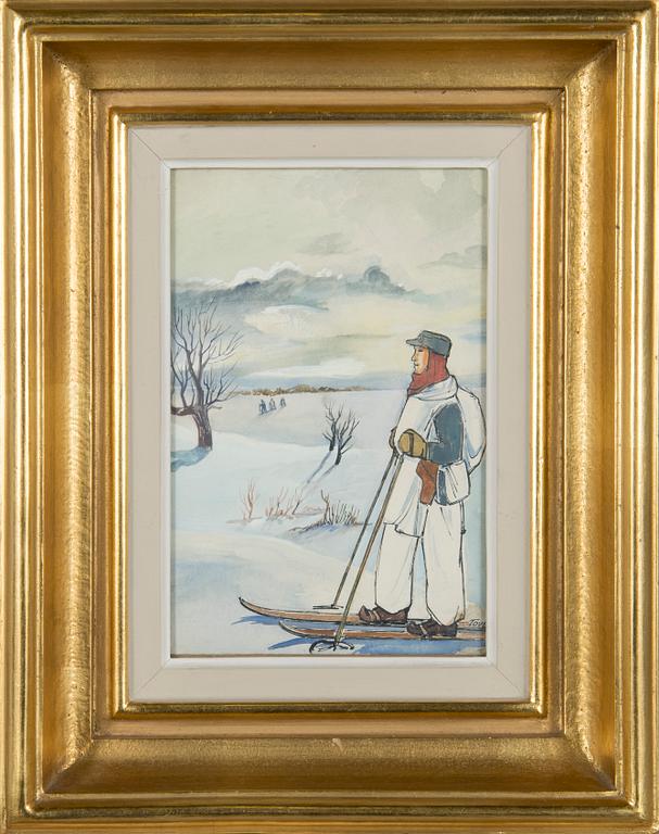 Tove Jansson, Sotilas talvimaisemassa.