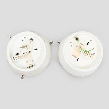 Arne Jacobsen, ceiling lamps/wall lamps, a pair, "AJ-Eklipta", Louis Poulsen, Denmark.