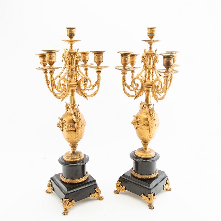Candelabra, a pair, Neo-Renaissance, 20th century.