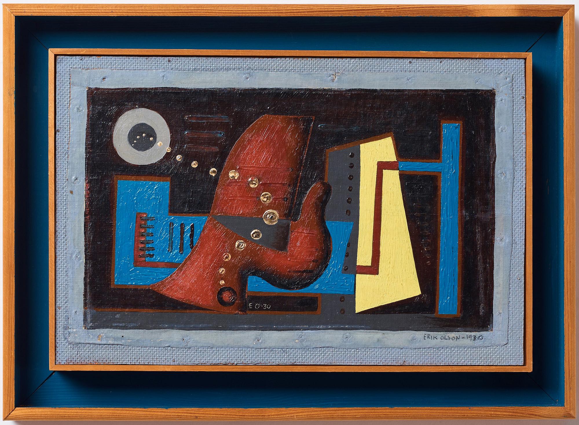 Erik Olson, ERIK OLSON, canvas laid on panel, signed EO and dated -30 and signed Erik Olson and dated 1930.