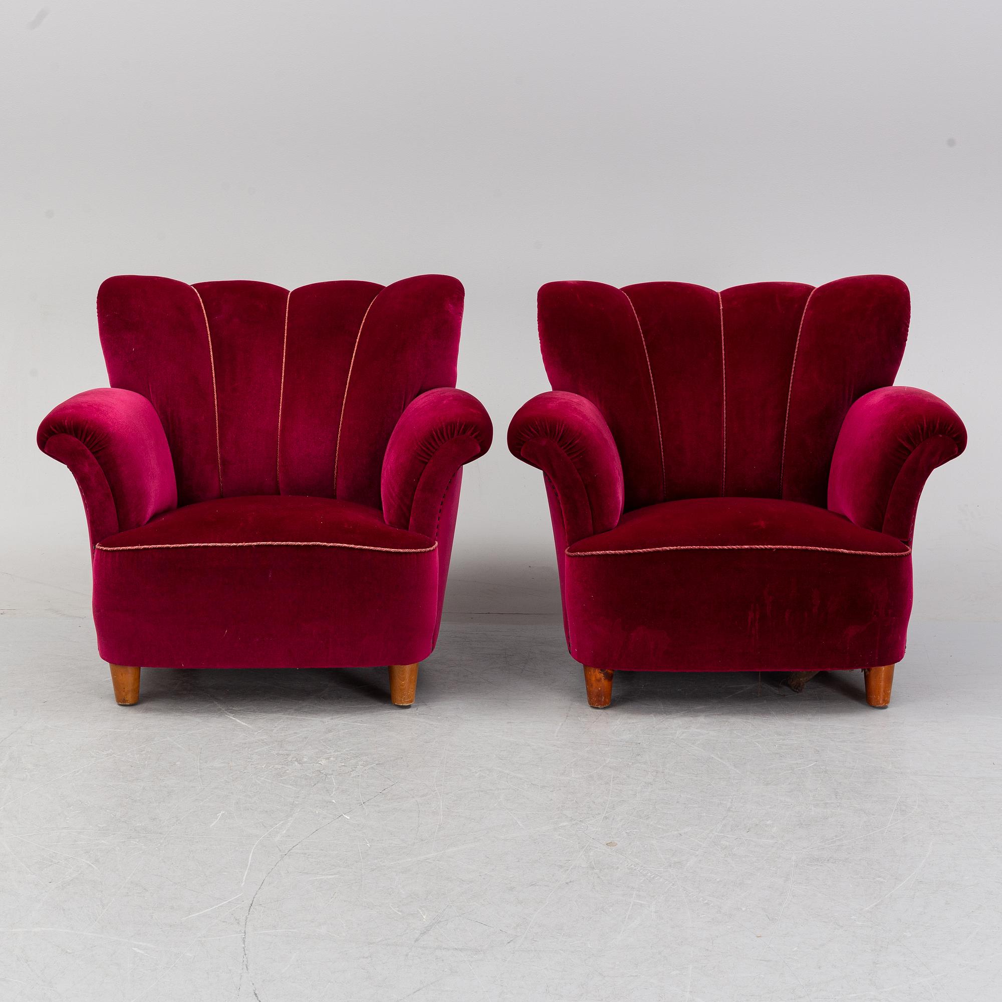 Fåtöljer ett par, Swedish modern, troligen 1940-tal.
