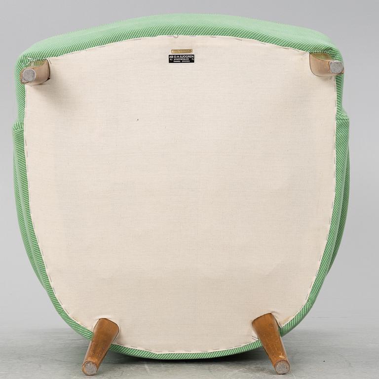Carl Malmsten, a 'Farmor' armchair, OH Sjögren, late 20th century.